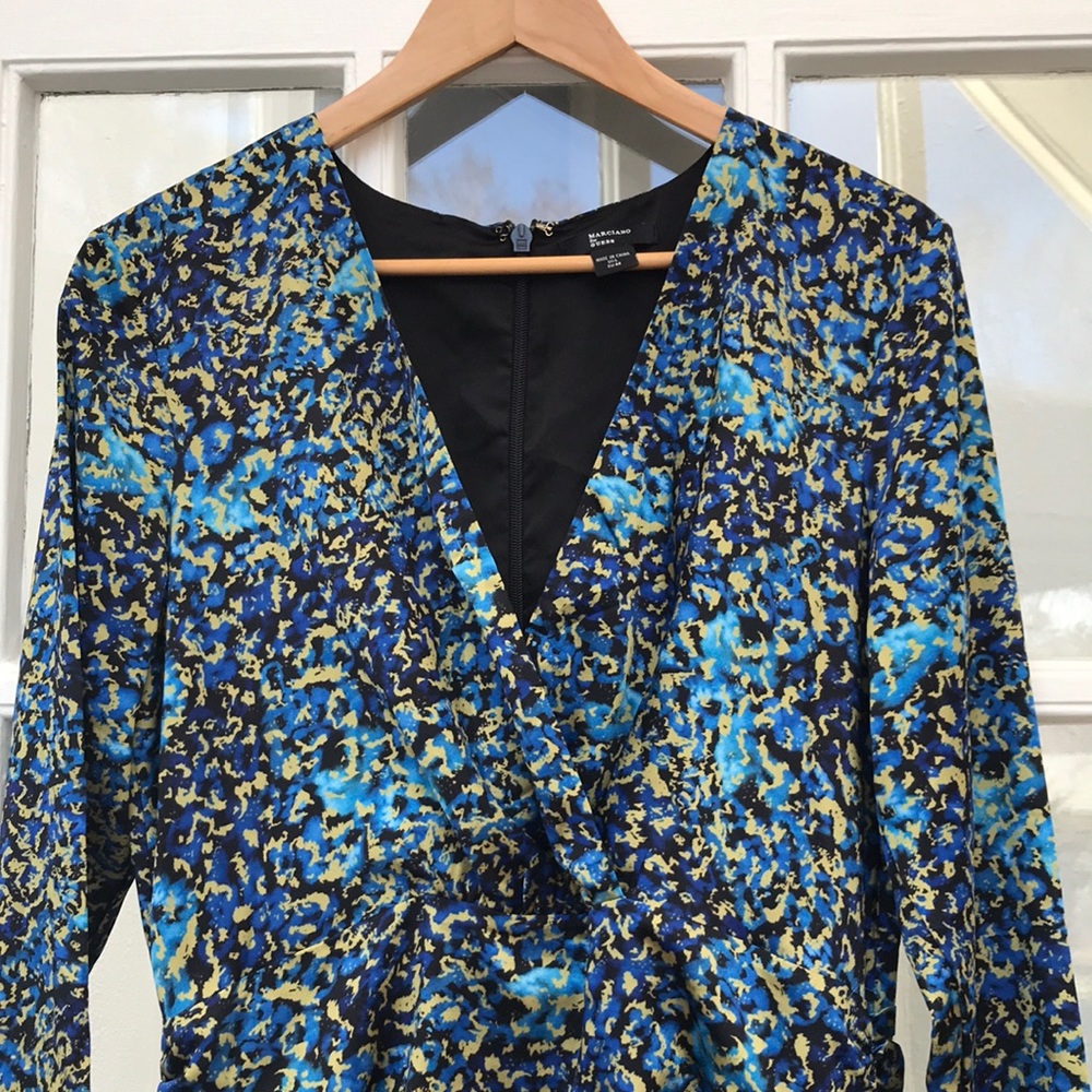 Marciano for Guess, Blue animal print dress with back zipper